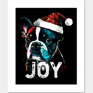 Christmas Bulldog Joy Posters and Art